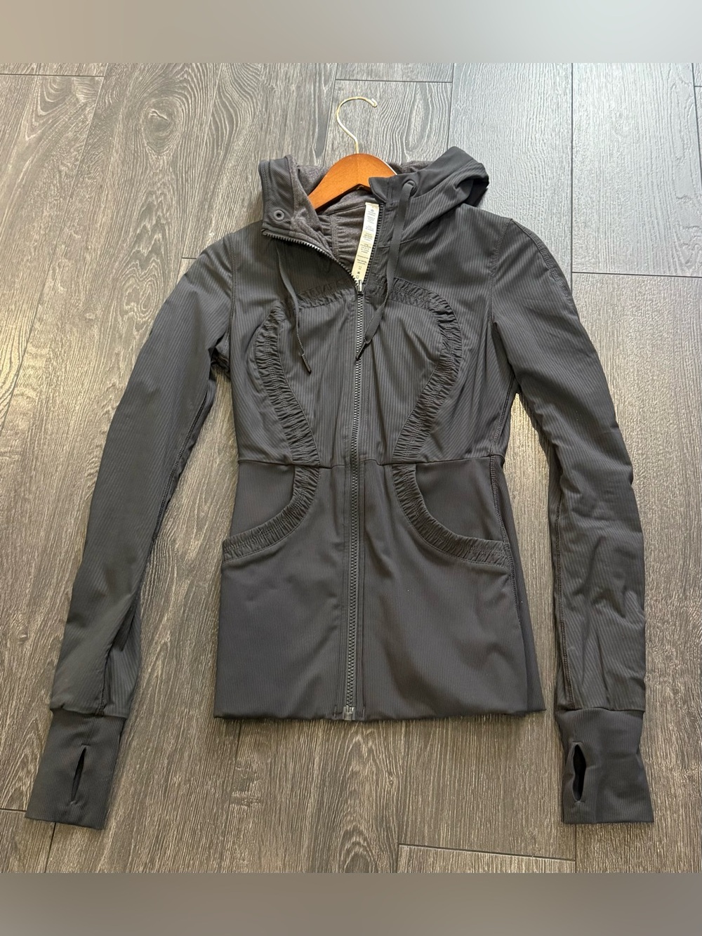 Lululemon Black Women's Hooded Jacket with Thumbholes
